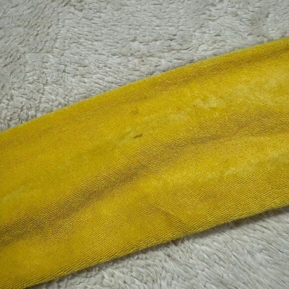 Vintage Y2K Juicy Couture Women’s Velour Hoodie Zip Up Yellow Sweatshirt - Picture 3 of 6